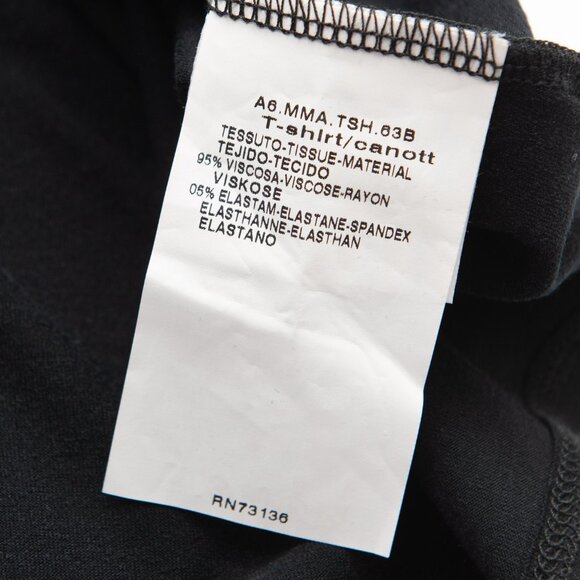 MaxMara Asymmetric Twist Neck Blouse Quarter Sleeve Tee Shirt Black Size Medium - Picture 4 of 7